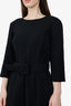 Oscar De La Renta Black Midi Dress With Belt Size L