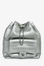 Pre-Loved Chanel™ 2019 Silver Croc Embossed Pocket Backpack