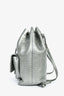 Pre-Loved Chanel™ 2019 Silver Croc Embossed Pocket Backpack