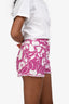 Pre-Loved Chanel™ 2021 Pink/White Cotton Mini Shorts Size 36