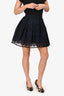MSGM Navy Lace Floral Mini Skirt Size 40