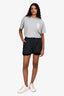 Sacai Luck Navy Cotton Shorts w/ Silk/Lace Lining Size 1