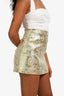 Miu Miu 2014 Green Metallic Mini Skirt Size 36