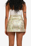 Miu Miu 2014 Green Metallic Mini Skirt Size 36