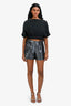 Pre-Loved Chanel™ Silver Metallic Silk Shorts Size 34