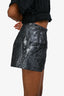 Pre-Loved Chanel™ Silver Metallic Silk Shorts Size 34