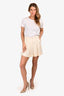 Pre-Loved™ Chanel Cream Silk Pleated Mini Shorts Size 34