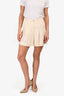 Pre-Loved™ Chanel Cream Silk Pleated Mini Shorts Size 34