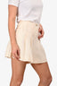 Pre-Loved™ Chanel Cream Silk Pleated Mini Shorts Size 34