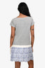 Sacai Luck Grey Blue Floral Lace Hem T-Shirt Dress Size 2