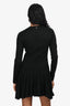 Pre-Loved Chanel™ Black Mohair/Wool Faux Pearl Embellished Long Sleeve Pleated Hem Dress with Slip Size 34