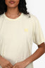 Acne Studios Light Neon Yellow Cotton Face T-Shirt Size S