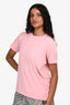 Acne Studios Baby Pink Cotton Face T-Shirt Size S