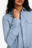 Sacai Luck Blue Denim Metallic Panel Shirt Size 2