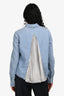Sacai Luck Blue Denim Metallic Panel Shirt Size 2