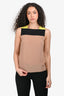 Gucci Black/Brown Silk Sleeveless Top Size 38
