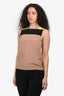 Gucci Black/Brown Silk Sleeveless Top Size 38
