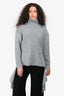 Balenciaga Silver Metallic Turtleneck High Low Sweater Size 34
