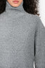 Balenciaga Silver Metallic Turtleneck High Low Sweater Size 34