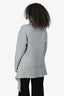 Balenciaga Silver Metallic Turtleneck High Low Sweater Size 34