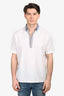 Hermès White Cotton Blue Lapel Short Sleeves Top Size 16/41 Men