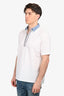 Hermès White Cotton Blue Lapel Short Sleeves Top Size 16/41 Men