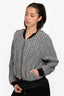 3.1 Phillip Lim Grey Textured Cinched Waist Zip-Up Jacket Size 6
