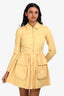 Miu Miu 2012 Yellow Cotton Pleated Hem Zip Up Dress Size 36