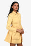 Miu Miu 2012 Yellow Cotton Pleated Hem Zip Up Dress Size 36
