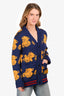 Gucci Blue/Yellow Wool Teddy Bear Cardigan Size XS