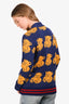 Gucci Blue/Yellow Wool Teddy Bear Cardigan Size XS
