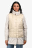 Moncler Beige Saychiyo Giubbotto Cinched Waist Hooded Light Down Jacket Size 0