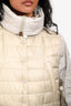 Moncler Beige Saychiyo Giubbotto Cinched Waist Hooded Light Down Jacket Size 0