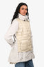 Moncler Beige Saychiyo Giubbotto Cinched Waist Hooded Light Down Jacket Size 0