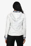 Pre-Loved Chanel™ White/Navy Check Detail Hooded Zip UP Windbreaker Size 34