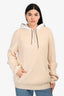 Hermès Cream Wool Half Zip Up Hooded Sweater Size XL