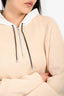 Hermès Cream Wool Half Zip Up Hooded Sweater Size XL