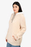 Hermès Cream Wool Half Zip Up Hooded Sweater Size XL
