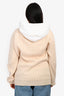 Hermès Cream Wool Half Zip Up Hooded Sweater Size XL