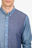 Louis Vuitton Blue Denim Patterned Button Up Shirt Size XXL Mens