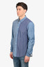 Louis Vuitton Blue Denim Patterned Button Up Shirt Size XXL Mens