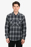 Louis Vuitton Grey Tartan Pattern Button Up Shirt Size XXL Mens