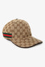 Gucci Brown GG Monogram Web Baseball Cap Size L