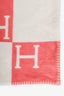 Hermès Pink/White Merino Wool Avalon Baby Blanket