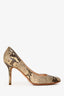 Jimmy Choo Brown Snakeskin Heels Size 35.5