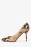Jimmy Choo Brown Snakeskin Heels Size 35.5
