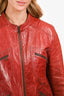 Dolce & Gabbana Brown Leather Zip Pocket Detail Mock Neck Jacket Size 48 Mens