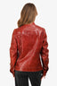 Dolce & Gabbana Brown Leather Zip Pocket Detail Mock Neck Jacket Size 48 Mens