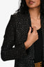 St. John Black Sequin Embellished Blazer Jacket Size 2
