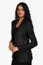 St. John Black Sequin Embellished Blazer Jacket Size 2